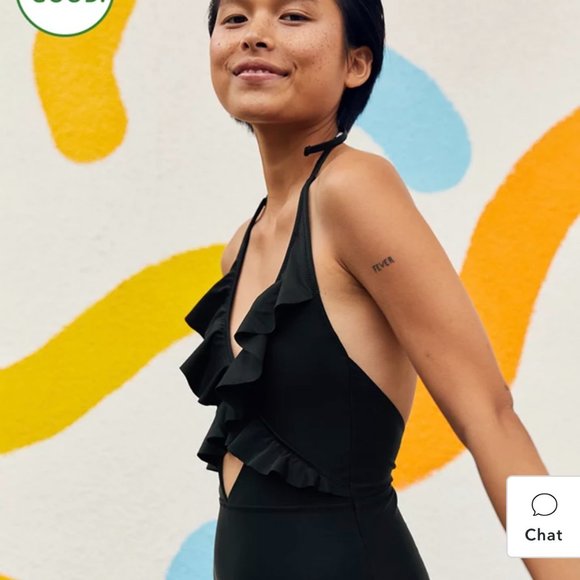 BNWT Black Aerie Ruffle One Piece Swimsuit - Picture 5 of 7